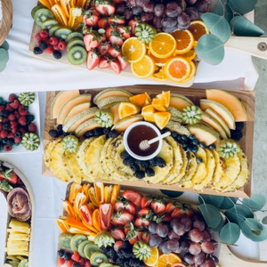 Fruit Boards made up of an assortment of fruits