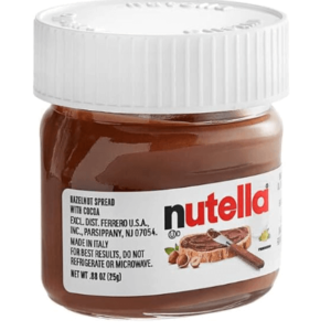 Nutella jar with white background