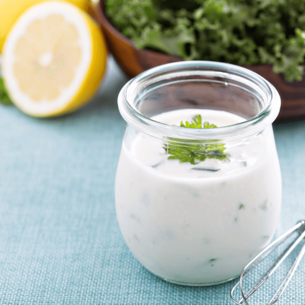 Ranch dip in glass jar