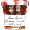 Strawberry jam jar with white background