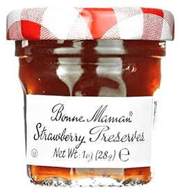 Strawberry jam jar with white background